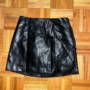 Abercrombie & Fitch Black Faux Leather Mini Skirt